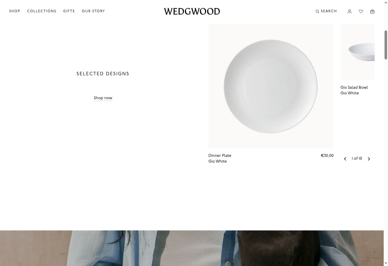 Wedgwood website layout detail