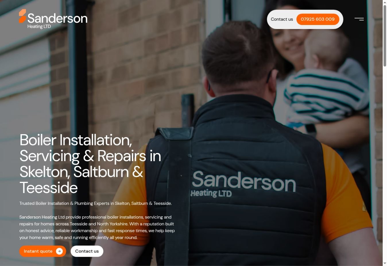 Sanderson Heating Ltd website design