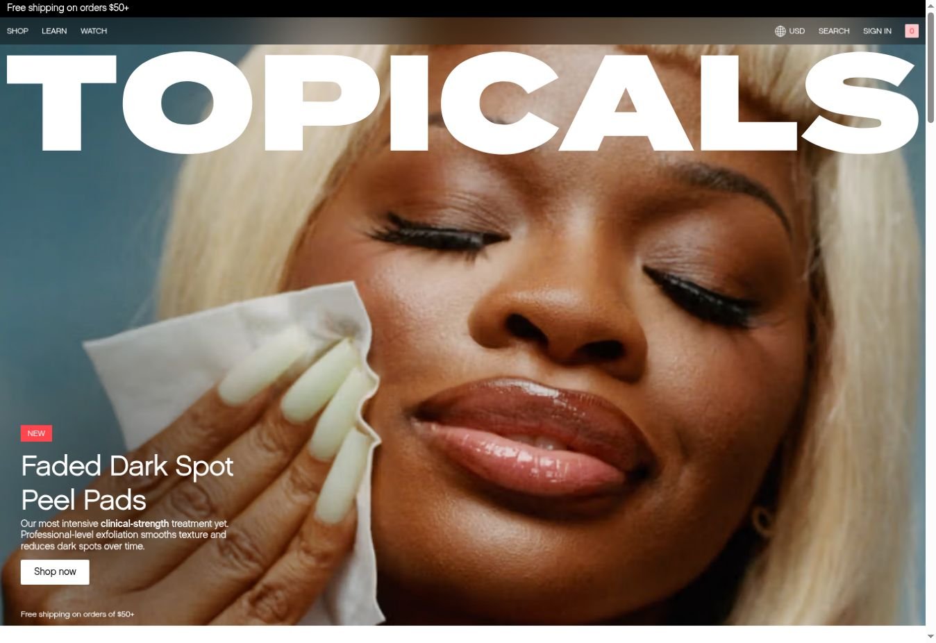Topicals website design
